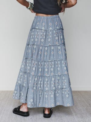 Timeless Love Maxi Skirt - Denim L / Denim