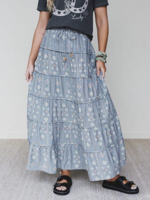 Timeless Love Maxi Skirt - Denim L / Denim