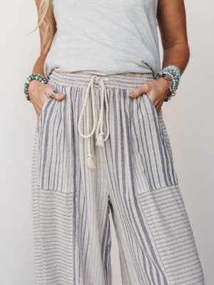 Solana Stripe Pants - Faded Sage S / Faded Sage