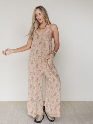 Frills and Frolic Jumpsuit - Khaki L / Khaki