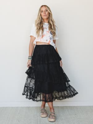 Elowen Ruffle Maxi Skirt: undefined