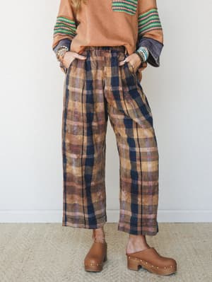 Plaid About It Pants: Brown