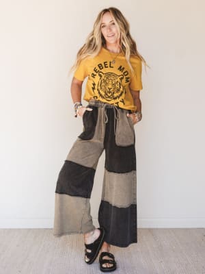 Coastal Colorblock Pants - Black L