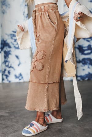 ethereal-blooms-wide-leg-pants-almond/Brown