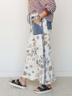 Fable Floral Pants - Ecru S / Ecru