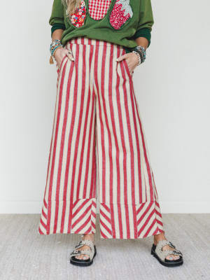 Star of the Sun Striped Pants
- Red L / Red
