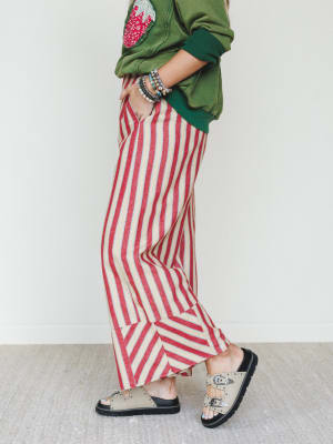 Star of the Sun Striped Pants
- Red L / Red