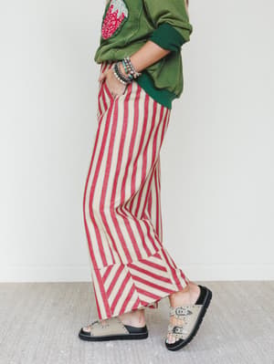 Star of the Sun Striped Pants
- Red L / Red