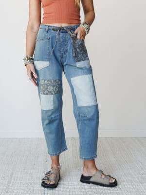 Hazel Patchwork Jeans: undefined