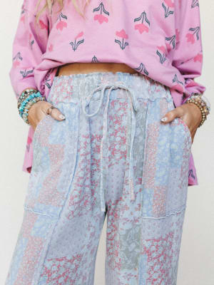 Spring Flower Pants - Peri Blue L / Peri Blue