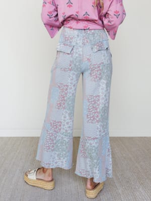 Spring Flower Pants - Peri Blue L / Peri Blue