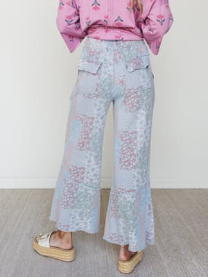 Spring Flower Pants - Peri Blue L / Peri Blue