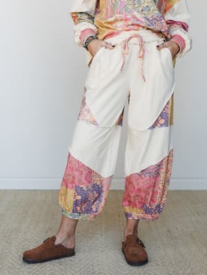 Sun Bloom Pants: sun-bloom-pants-lime-rose/Lime Rose