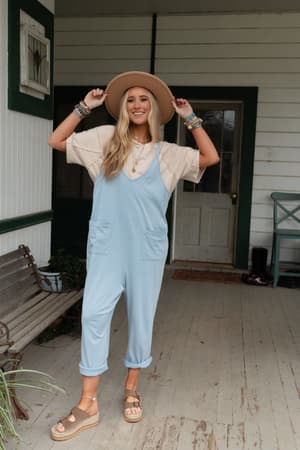 mitzy-v-neck-jumpsuit-blue/Blue