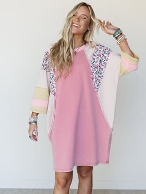 Endlessly Yours Terry Knit Dress - Rose L / Pink