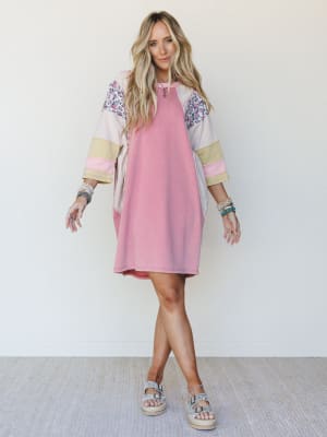 Endlessly Yours Terry Knit Dress - Rose L / Pink