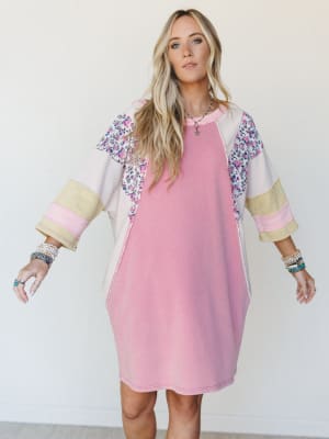Endlessly Yours Terry Knit Dress - Rose L / Pink