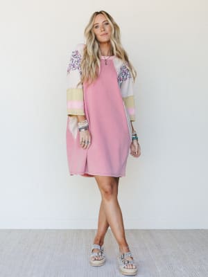 Endlessly Yours Terry Knit Dress - Rose L / Pink