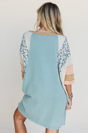 endlessly-yours-terry-knit-dress-teal/Blue