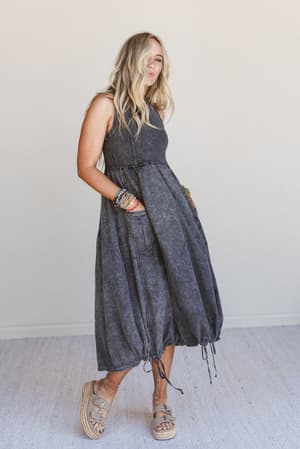 jungle-beat-cargo-maxi-dress-black/Black