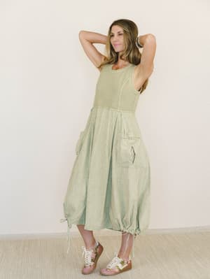 Jungle Beat Cargo Maxi Dress - Sage S / Sage