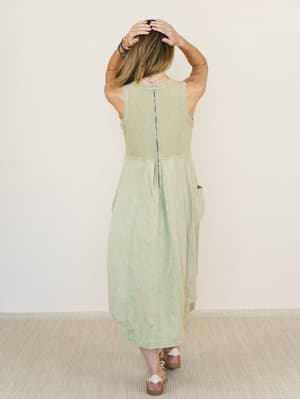 Jungle Beat Cargo Maxi Dress - Sage S / Sage