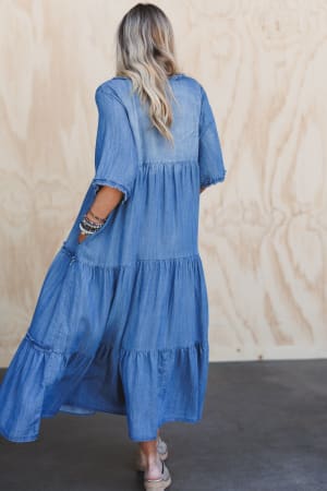 fiona-tiered-maxi-dress-dark-denim/Blue