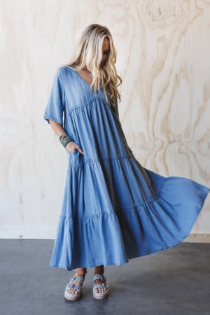 Fiona Tiered Maxi Dress: undefined