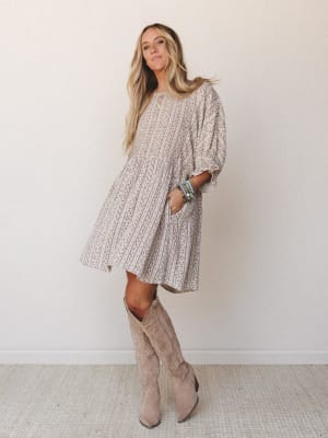 Quinn Puff Sleeve Mini Dress Floral: undefined