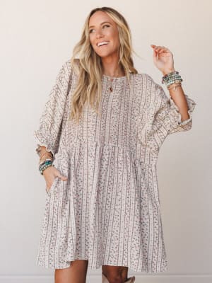 Quinn Puff Sleeve Mini Dress Floral - Sage Grey L / Sage Grey