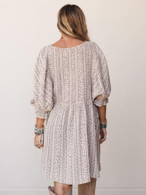 Quinn Puff Sleeve Mini Dress Floral - Sage Grey L / Sage Grey