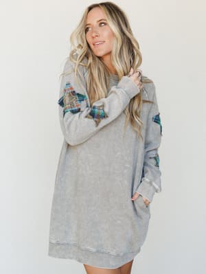 Starfall of Wonder Long Sleeve Dress: undefined