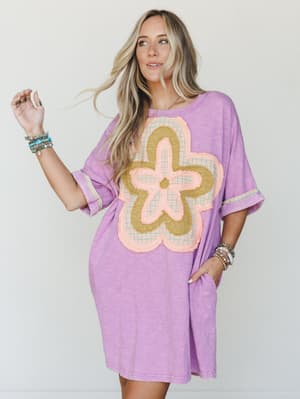 Flower Power Tee Dress: undefined