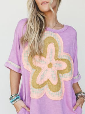 Flower Power Tee Dress - Orchid M / Orchid