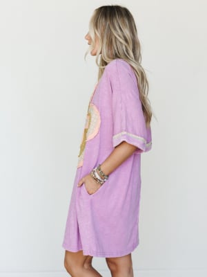 Flower Power Tee Dress - Orchid M / Orchid