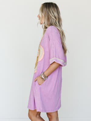 Flower Power Tee Dress - Orchid M / Orchid