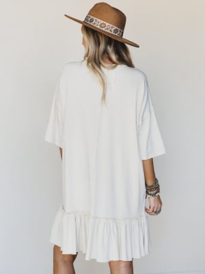 Vintage Flower Dress - Natural L / Natural