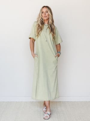 Skye Maxi Tee Dress - Sage M / Sage