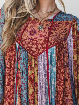 Lost in the Meadows Dress - Dusty Blue