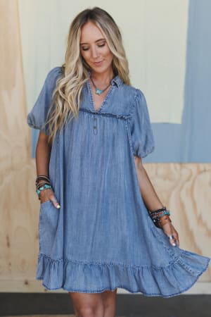 Cabana Days Ruffle Hem Dress: undefined