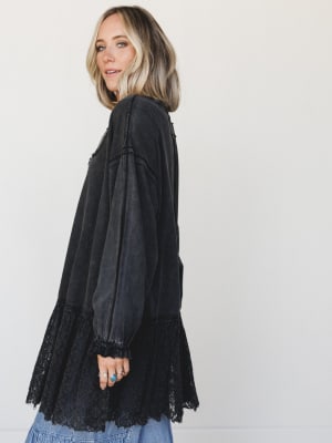 Spring Lily Tunic - Black L / Black