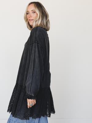 Spring Lily Tunic - Black L / Black