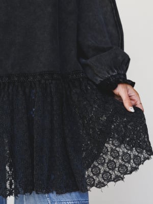 Spring Lily Tunic - Black L / Black