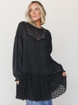 Spring Lily Tunic - Black L / Black