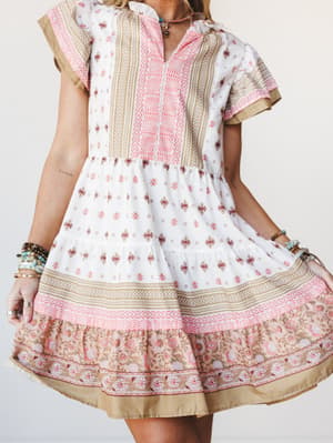 Off to The Races Dress - Natural S / Natural