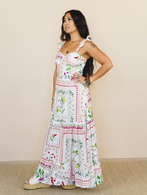 Small Town Dress - Cream Multi L / Cream Multi