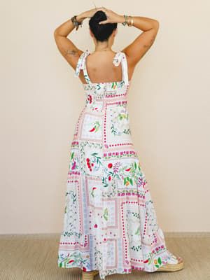 Small Town Dress - Cream Multi L / Cream Multi