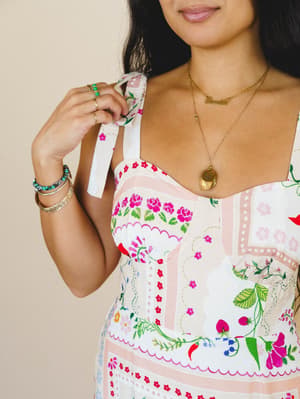 Small Town Dress - Cream Multi L / Cream Multi