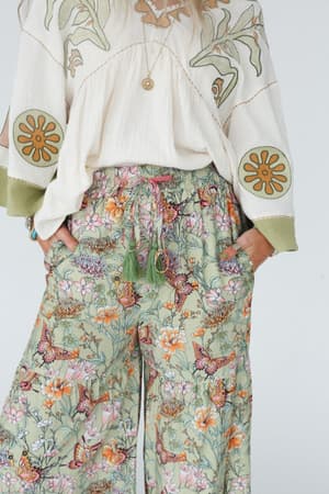 lani-wide-leg-pants-sage-green-butterfly-border-print/Sage Butterfly Border Print
