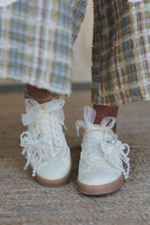 Make It Yours Bow Embroidered Sneakers: undefined